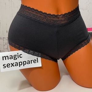 VS L COTTON DREAM ANGELS LOGO BOY SHORT PANTY LACE